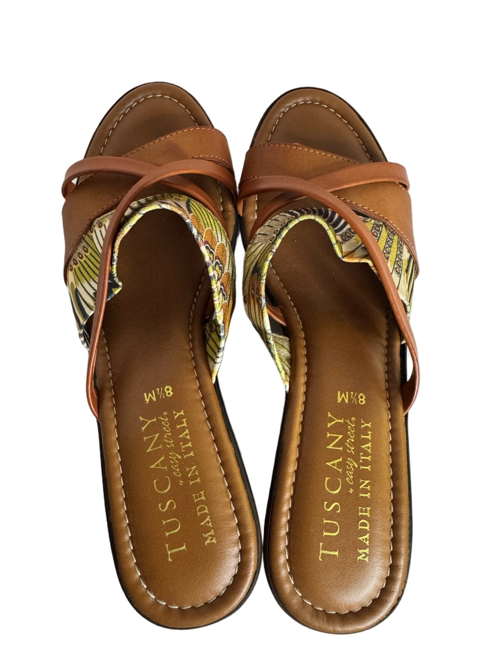 Tuscany by Easy Street Made in Italy Wedge Sandals Size 8.5M